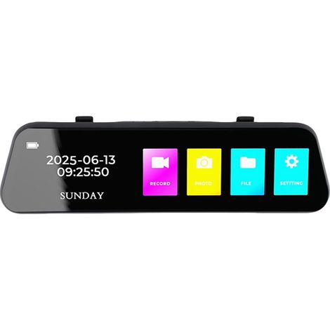 Caméra de Rétroviseur 4K, Véritable Caméra de Tableau de Bord Haute Définition 4K, Enregistrement en Boucle Avant/arrière de 9,66 Pouces avec écran Tactile, Caméra de Tableau de (1/5)