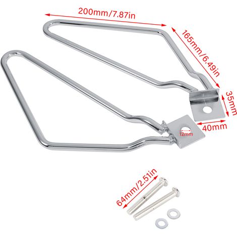 2 supports de sacoches de moto argentés pour XL883/1200 HD1450/1584 (1/5)