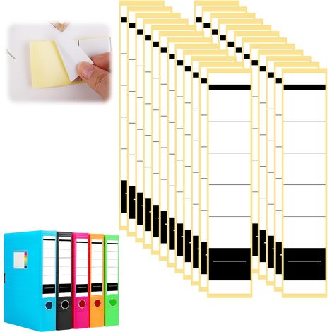 50 Pièces éTiquettes Autocollantes pour Dos de Classeur 3,6 X 19 cm éTiquette pour dos de Classeur éCriture Fluide avec Lignes Convient, Convient pour les Dossiers de 5 cm de Large, Blanc (1/5)