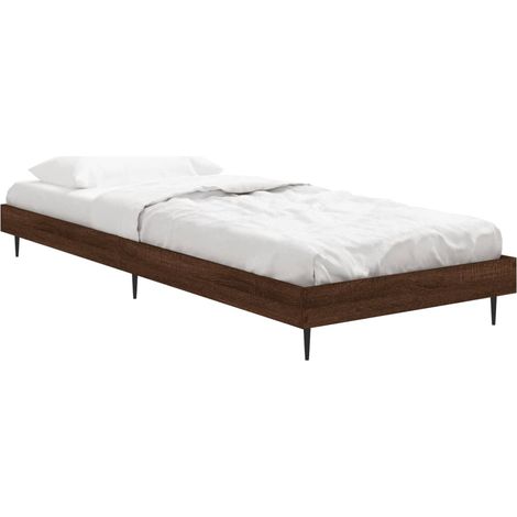Bed Frame without Mattress Brown Oak 75x190 cm Small Single Engineered Wood vidaXL (1/4)