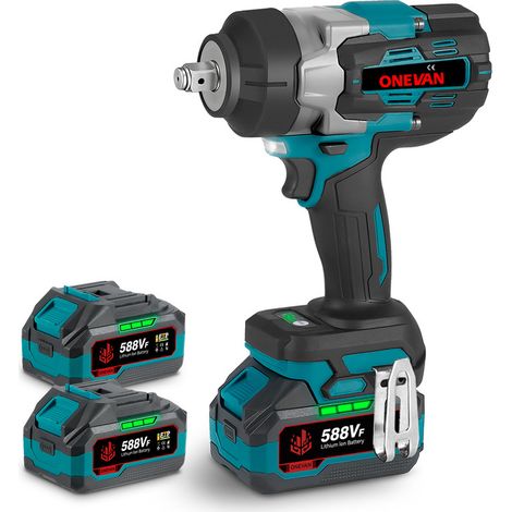 Clé dynamométrique 2100 Nm, clé sans fil 1/2" sans balais, adaptée aux gros camions et au transport de conteneurs, avec 2 batteries. (1/5)