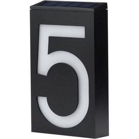 Luminaire Solaire Pour Numéro De Maison - LED Blanc - Étanche IP55 - 18,5 x 10 x 4 cm - Autonome Sans Fil - 1 Pièce (1/5)
