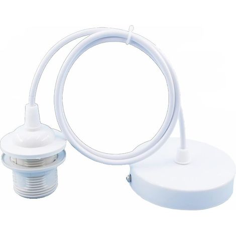 Support de lampe à suspension E27, luminaire suspendu E27, luminaire suspendu E27 avec cordon de 150 cm (blanc) (1/5)