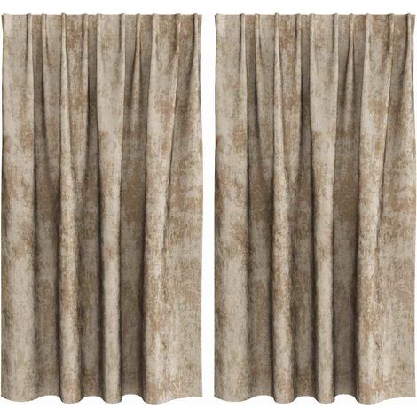 Maison Exclusive - Tende in Velluto 2 pz Champagne 140 x 140 cm Velluto (1/5)