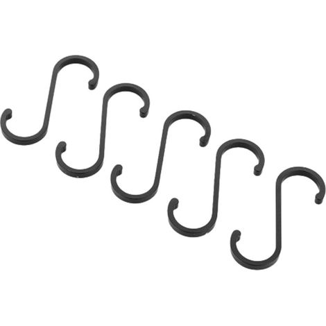 SABIR Crochets en S, lot de 12 crochets en S en aluminium pour suspension, finition mate, crochets de boucher pour cuisine, chambre, salle de bain, bureau et jardin (noir mat) (1/5)