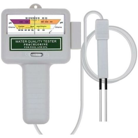 Testeur de qualité de l'eau, moniteur numérique portable, testeur de qualité de l'eau PH analysant le kit de test de piscine de chlore (blanc) (1/3)