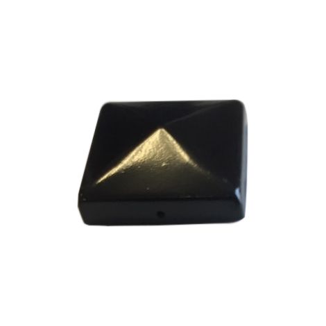 Winox – Chapeau pyramide époxy noir – Accessoire pour poteau 9x9 cm – Acier peint époxy – 2 trous de Ø 5 mm pour fixation