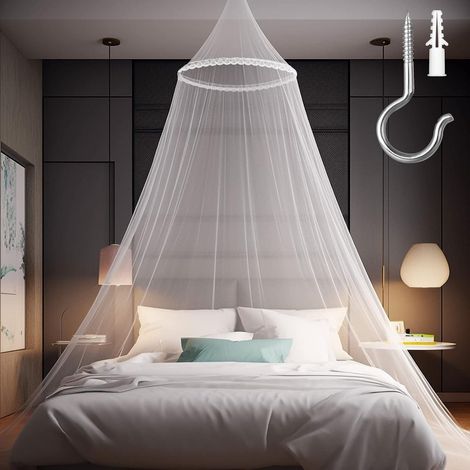 Großes Moskitonetz für Doppelbett Einzelbett Kinderbett mit Spitze & 360° Schutz (1/5)