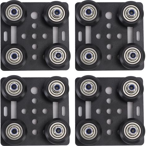 Plaque de portique d'imprimante 3D, 4 pièces, adaptée aux Extrusions de la série 2020V, Support arrière d'extrudeuse en alliage d'aluminium noir (1/5)