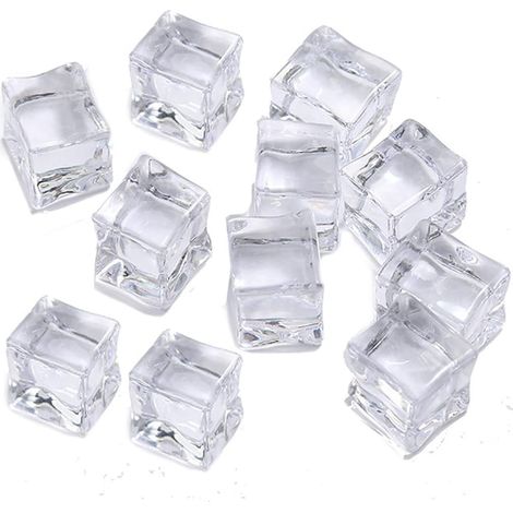 Lot de 20 cubes décoratifs en acrylique, 30 × 30 mm, transparents, réutilisables, design effet cristal, pour vases, décoration intérieure, loisirs créatifs et compositions florales (1/5)