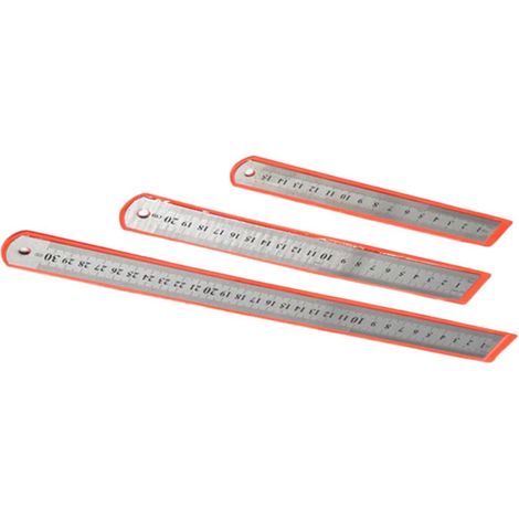 Règle à dessin double échelle en acier inoxydable, 15-30 cm (1/5)