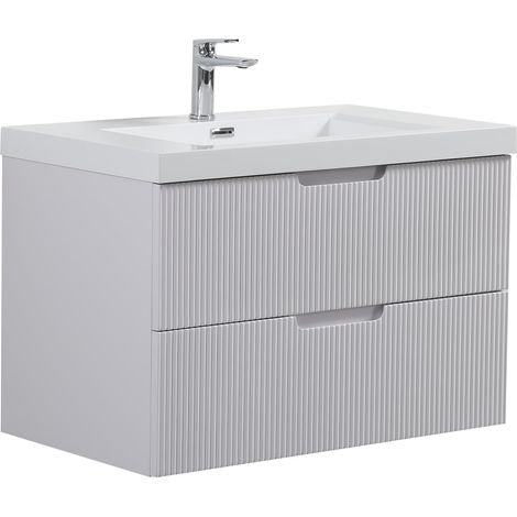 Badmöbel-Set Thermis 80cm - Weiß - Badmöbel mit Waschbecken