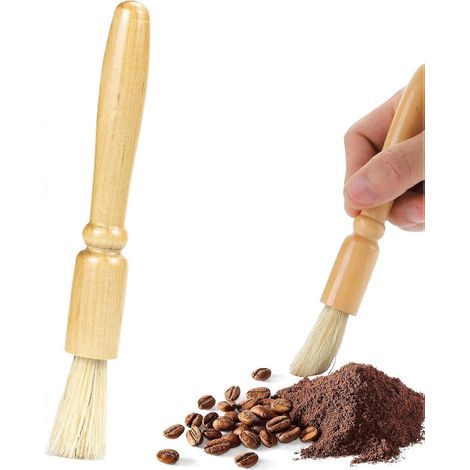Accessoire pour moulin à café en bois, avec manche en bois et brosse de nettoyage, pour doser, nettoyer ou entretenir le café expresso.-AquaForge (1/5)
