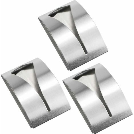 3 Pcs Porte-Serviettes Solide Auto-adhésif en Acier Inoxydable Patère Autocollant Salle de Bain Utilisé dans la Cuisine la Salle de Bain Une Serviette Un Torchon pas Besoin de poinçonner-Fei Yu (1/4)