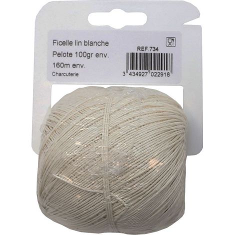 Weiße Fleischwurstgarnrolle aus Leinen, 100 g, 160 m, 3,5/2 - Le Pratique