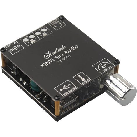 Carte d'amplification Bluetooth avec deux puces TPA3116D2, puissance de sortie de 100 W + 100 W, large plage de tension de 9 à 24 V CC, modes d'entrée Bluetooth/USB/AUX 3,5 mm pris en charge (1/5)