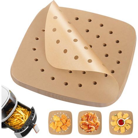 100 Papie Sulfuisé Ai Fye,Pefoé Papie Cuisson Ai Fye,Jetable Antiadhésive Sans Huile Papie Pachemin Accessoies pou Fiteuse Cuiseu à Vapeu Fou Ai Fye-7.5inch (1/5)