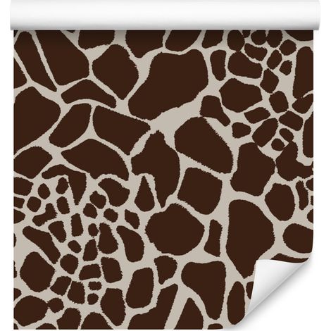 Carta da parati effetto pelle di animale, ruggine, marrone e beige, 50x1000 cm (1/5)