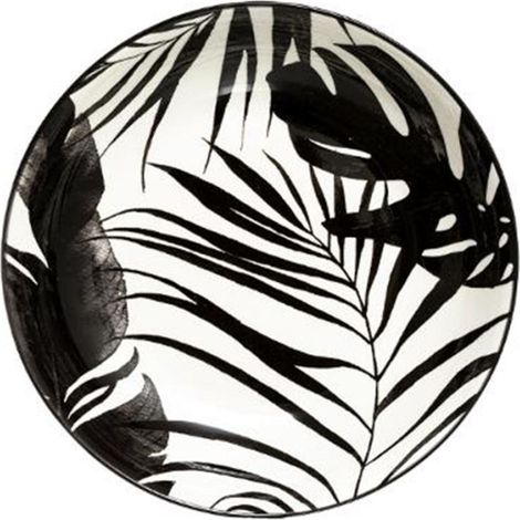 Lot de 6 Assiettes Creuses "Palme" 20cm Noir (1/2)