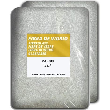 Fibra de Vidrio MAT-300 (densidad 300gr/m2) 10 m2. Malla fibra de vidrio para reparar todo tipo de accesorios (1/4)