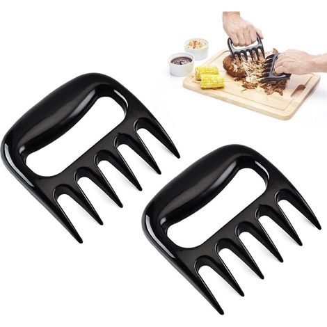 Juego de 2 separadores de carne con forma de garra de oso - Herramienta para manipular carne - Tenedor de plástico - Separador de carne - Para barbacoa (1/5)