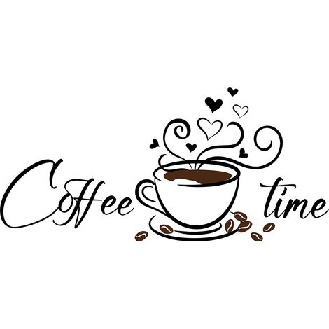 Lot de 2 stickers muraux représentant des tasses à café anglaises - MS6333-ZY (30 x 40 cm) (veuillez noter que l'emballage est enroulé lors de la commande). (1/5)
