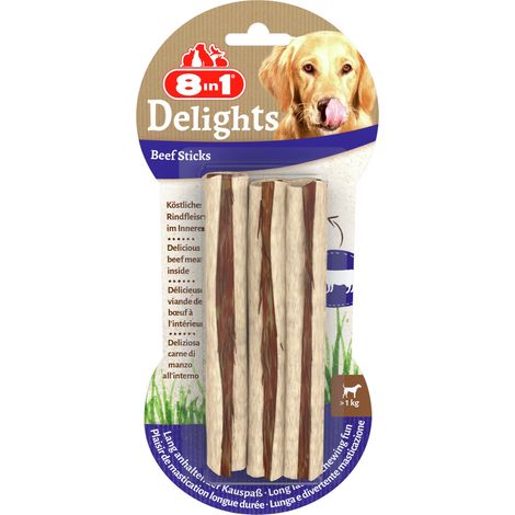 8in1 Kausticks Delights Beef Leckerli Kausnack Hundefutter (1/2)