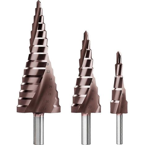 Stufenbohrer-Set, 3-teiliges Titan-Stufenbohrer-Set, B--