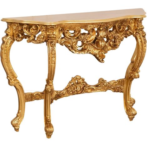 KONSOLENTISCH AUS HOLZ MIT ANTIKEM BLATTGOLD-FINISH MADE IN ITALY