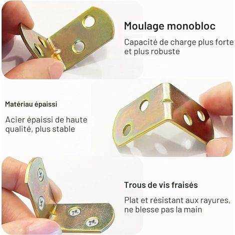 Metal Brackets 30 x 30 x 18 mm, Mounting Bracket 90 Degrees with Screws, Framing Bracket for Wood, Shelf, Table, Cabinet (1/4)