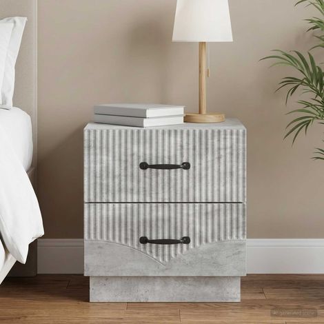 vidaXL Bedside Cabinet with Drawer Concrete Grey 43 x 34.5 x 44.5 cm (1/5)