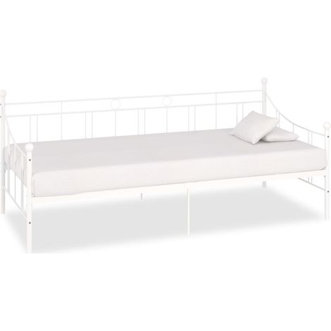 Estructura de cama sin colchón metal blanco 90x200 cm vidaXL (1/5)