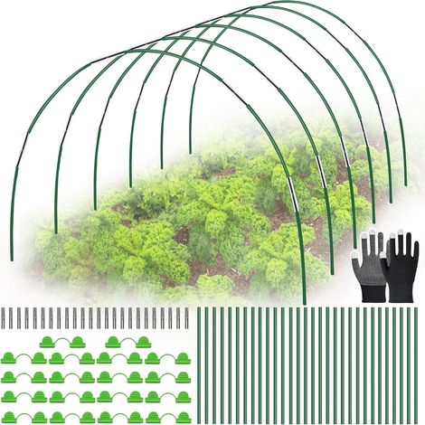 30 Arceau, Fibre De Verre 42cm, Connecteur, Clip, Serre Tunnel Jardin (1/5)
