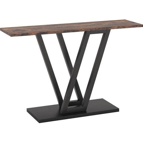CHICFURN Consolle ingresso 110 x 30 x 80 cm in MDF e metallo nero, stile industriale (1/5)