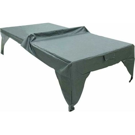 BRAVIX Couverture anti-poussière pour table de ping-pong d'extérieur grise, pratique, imperméable, facile à nettoyer - Résistant à l'usure,pour la protection des meubles d'intérieur et d'extérieur (1/5)
