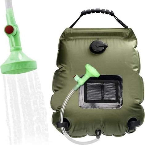Sac de douche solaire 20L Leytn - Portable Pliant Extérieur - Température 45 °C - Tête de douche réglable (1/4)