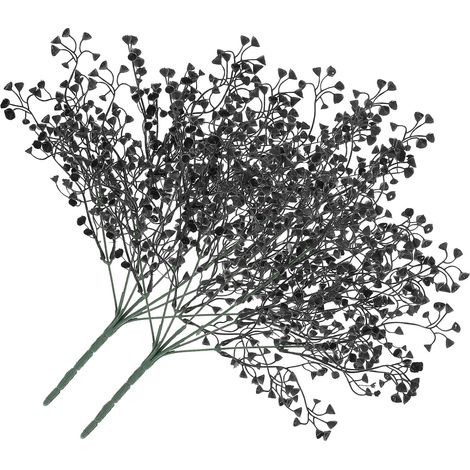 Lot de 2 Fleurs Artificielles Décoratives Noires en Plastique Élégantes, Effet Décoratif Solide, pour Bureau et Extérieur (1/5)