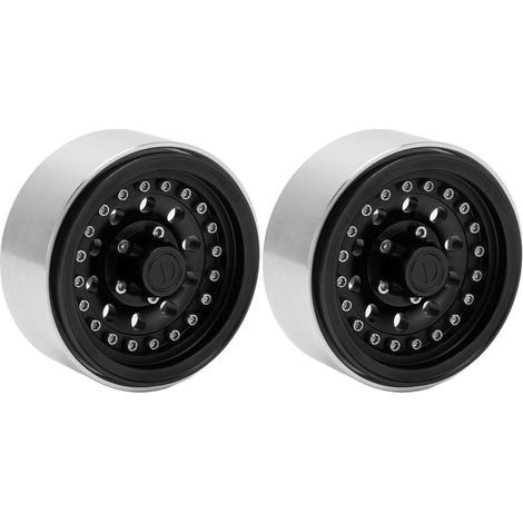 2 pièces Jantes Beadlock 10 trous en alliage aluminium pour modèles RC 1/10 Axial SCX10, Traxxas TRX4 et Redcat - Compatible D90 (1/5)
