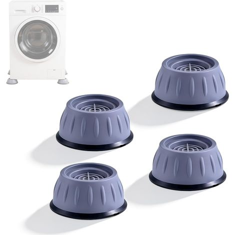 4 Pieds Anti-Vibration Machine à Laver & Sèche-Linge, Caoutchouc Antidérapant, Anti-Bruit et Stabilisant pour Électroménager Lourd (1/5)