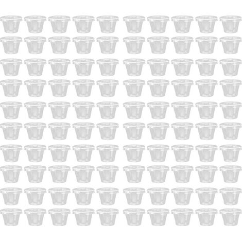 Ensemble de 100 tasses de dégustation de sauce, transparent, en plastique de qualité alimentaire, polyvalent et pratique