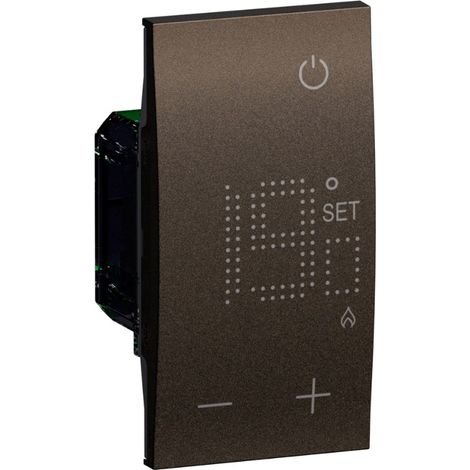 Termostato digitale con sonda e display retroilluminato bronze  2 moduli living now bticino - kb4691