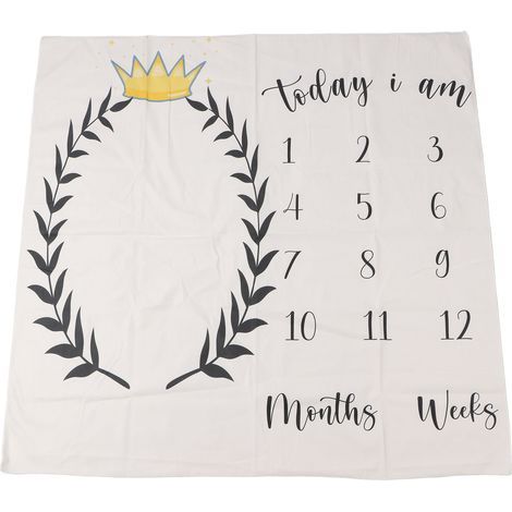 Couverture de jalon pour bébé, accessoire Photo mensuel pour bébé, 39,4x39,4 pouces, tapis de jalon en Polyester doux pour tout-petit (1/5)