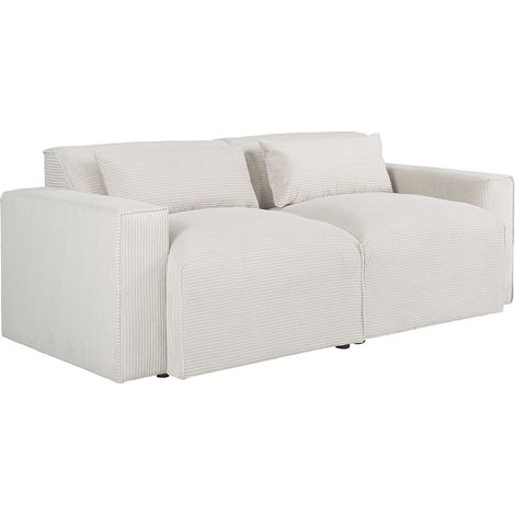 Divano 3 posti in Velluto a coste Beige - VELINOR (1/5)