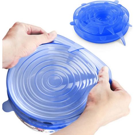 6 Pièces Couvercle de Bol en Silicone Universel pour les Aliments (1/5)