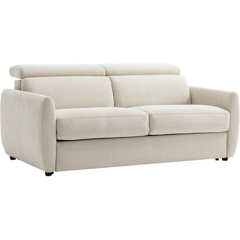 Divano 3 posti trasformabile express in tessuto beige SOVALI
