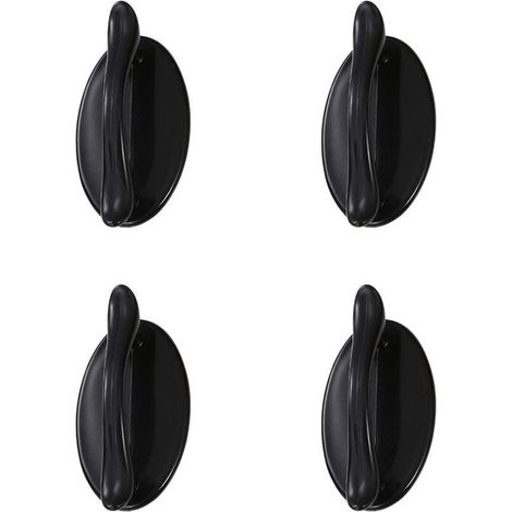 Front Door Handle, Sliding Door Handle, 4Pcs Black Sticky Door Handle, Plastic Door and Window Handle Parts, Cabinets, Drawers, Cupboards (1/4)