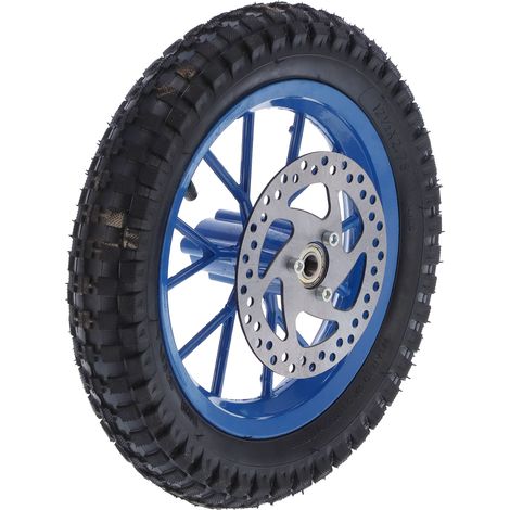 Vorderrad, rostfreie Scheibenradbolzen, langlebiger Gummireifen, hohe Steifigkeit für Mini-Dirtbikes 47cc 49cc 2-Takt (C(blau)).