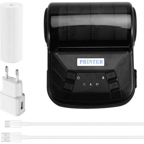 Mini-Thermodrucker, tragbar, 80 mm, leichtes Design, Hochgeschwindigkeits-Bluetooth-Drucker für Android, iOS und Windows (EU-Stecker). (1/5)