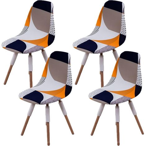 Housse de Chaise scandinave Extensible Housses Chaise de Salle à Manger scandinave 4 pièces Couvre Chaise pour Salon Cuisine (1/5)
