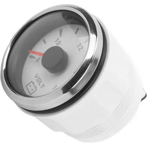 Voltmètre marin analogique 52 mm, 8-16 V, rétroéclairage 7 couleurs, étanche IP67, convient aux applications marines, camping-cars et automobiles (9-32 V, blanc). (1/5)